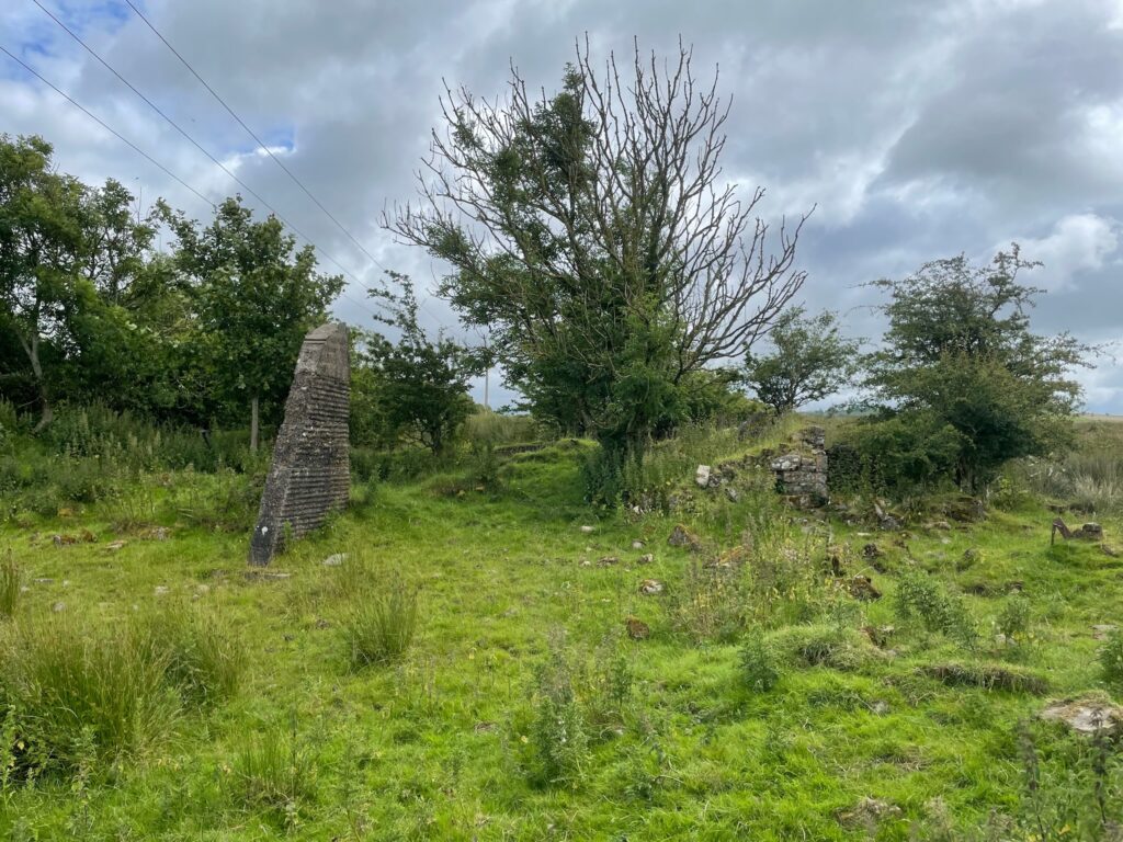 Remains of the derelict farm of Lodge Castle